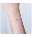 Flower heart Shaped CZ Crystal Silver Bracelet BRS-1114